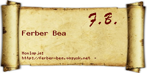 Ferber Bea névjegykártya